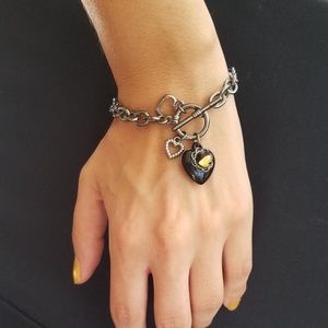Cheetah Heart Charm Bracelet